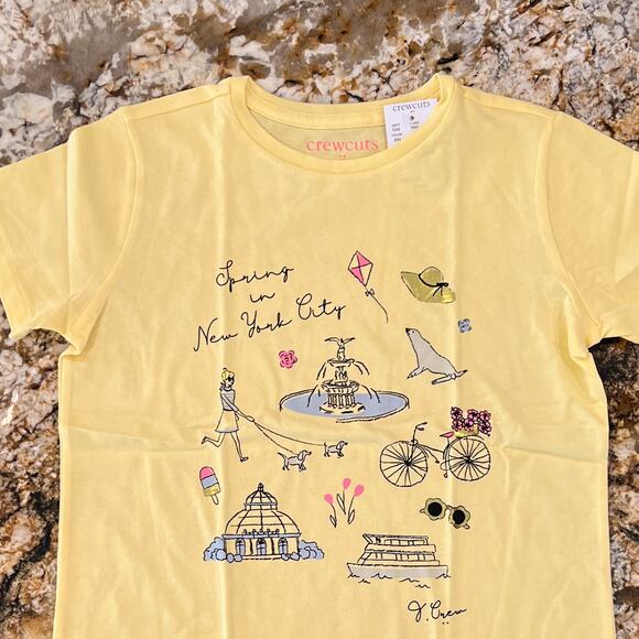 NWT J. Crew Girls' Yellow W/Spring in New York City Graphic Tee - Picture 3 of 10